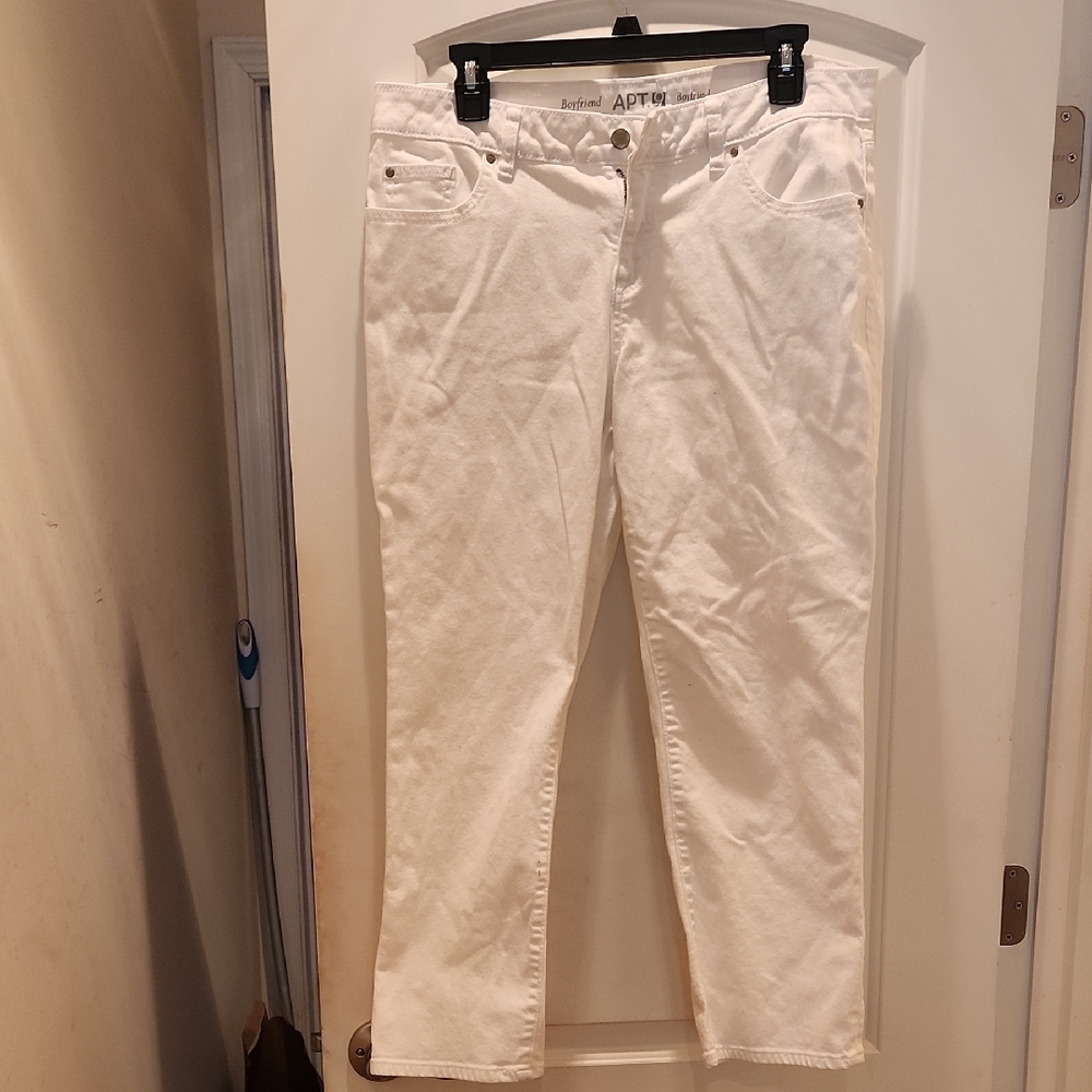 Apt. 9  Size 12 White Boyfriend Jeans